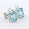 Boucles d'oreilles Boucles d’oreilles puces en or blanc 14 carats avec topazes et diamants 58 Facettes
