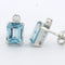 Boucles d'oreilles Boucles d’oreilles puces en or blanc 14 carats avec topazes et diamants 58 Facettes