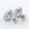 Boucles d'oreilles Boucles d’oreilles puces en or blanc 14 carats avec topazes et diamants 58 Facettes