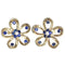 Boucles d'oreilles Boucles d’oreilles fleurs en or jaune 14 carats, saphirs et diamants 58 Facettes