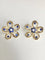 Boucles d'oreilles Boucles d’oreilles fleurs en or jaune 14 carats, saphirs et diamants 58 Facettes