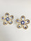 Boucles d'oreilles Boucles d’oreilles fleurs en or jaune 14 carats, saphirs et diamants 58 Facettes