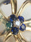 Boucles d'oreilles Boucles d’oreilles fleurs en or jaune 14 carats, saphirs et diamants 58 Facettes