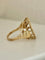 Bague 53 Augis - Bague d’amour en or jaune 18k avec diamant et rubis synthétiques 58 Facettes
