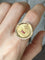 Bague 53 Augis - Bague d’amour en or jaune 18k avec diamant et rubis synthétiques 58 Facettes