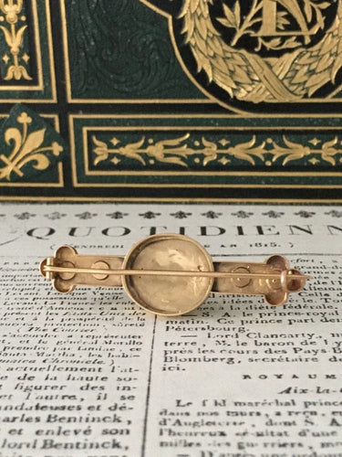 Broche Broche Napoléon III en or jaune 18K avec améthyste et perles 58 Facettes