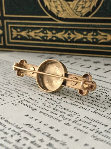 Broche Broche Napoléon III en or jaune 18K avec améthyste et perles 58 Facettes
