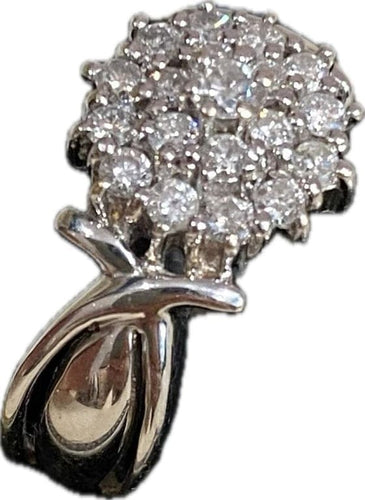 Bague 51 Bague en or gris 18K avec 19 diamants 0,60 ct 58 Facettes