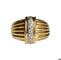 Bague 53.5 Bague godronnée en or jaune 18k sertie de diamants 58 Facettes