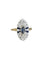 Bague 50.5 Bague Art déco pavée en or jaune 18K et platine, saphirs et diamants 58 Facettes