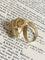 Bague 59 Bague tête de bélier en or jaune 18K et rubis 58 Facettes