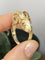 Bague 59 Bague tête de bélier en or jaune 18K et rubis 58 Facettes