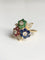 Bague 51 Bague fleur en or jaune 18K avec saphirs, rubis, émeraudes et diamants 58 Facettes