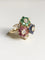 Bague 51 Bague fleur en or jaune 18K avec saphirs, rubis, émeraudes et diamants 58 Facettes