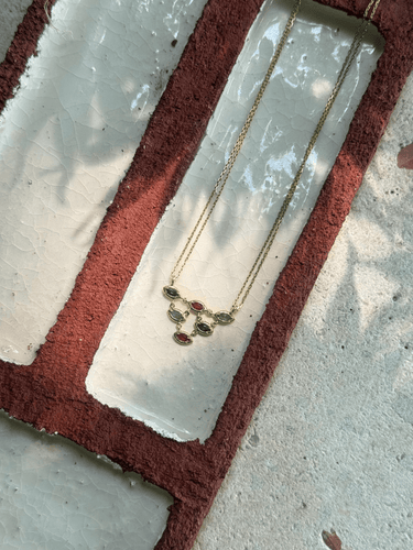 Collier Collier n° 72 - Collier double rang en or jaune 18 carats et pierres 58 Facettes INV072