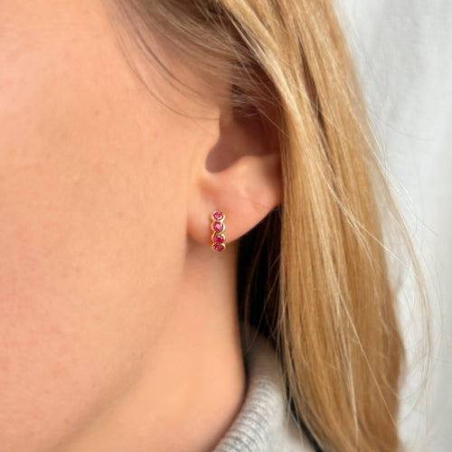 Boucles d'oreilles Boucles d’oreilles rubis en or jaune 58 Facettes INV019