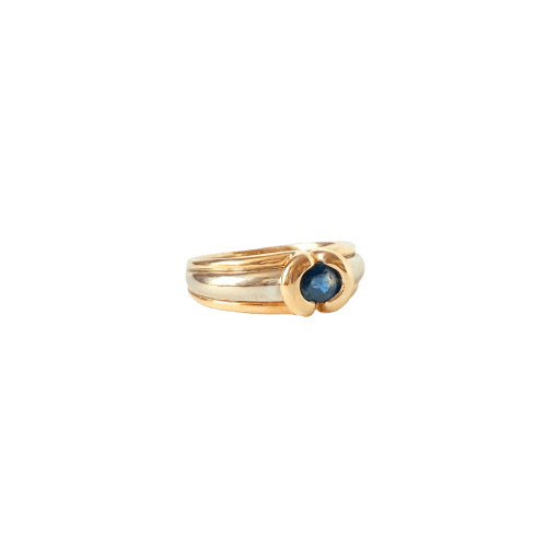 Bague 52 Bague deux ors saphir – Années 1990 58 Facettes