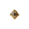 Bague 57 Bague navette en or jaune et gris, saphirs et diamants 58 Facettes
