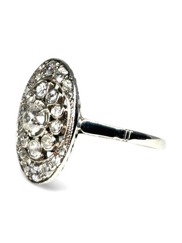 Bague 54 Bague ancienne en or blanc 18K et diamants (0,50 ct) 58 Facettes 1417