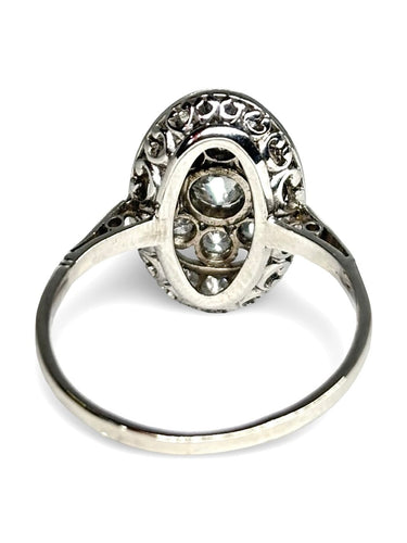 Bague 54 Bague ancienne en or blanc 18K et diamants (0,50 ct) 58 Facettes 1417