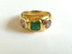 Bague 56 Bague jonc en or jaune 18 ct, émeraude et diamants 58 Facettes 002