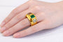 Bague 56 Bague jonc en or jaune 18 ct, émeraude et diamants 58 Facettes 002