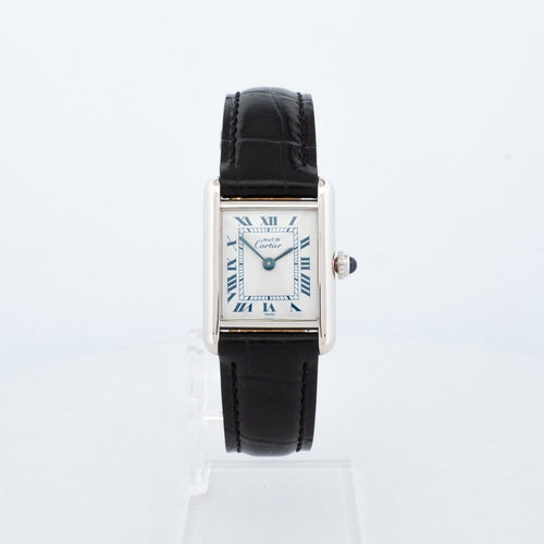 Montre Cartier Tank Must - Montre SM en argent, cadran ivoire à chiffres romains 58 Facettes 1