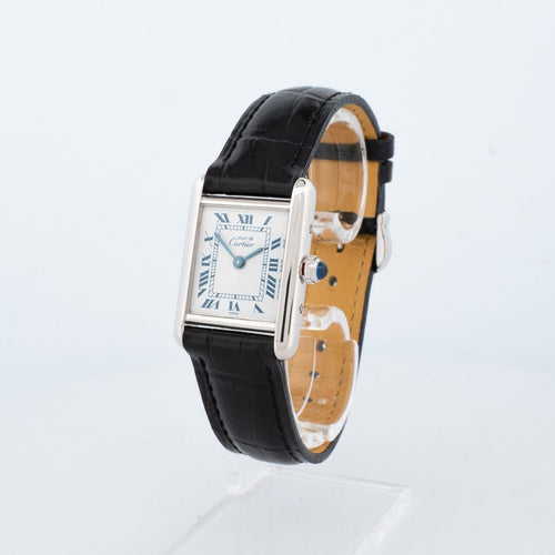 Montre Cartier Tank Must - Montre en argent cadran romain ivoire 58 Facettes 1