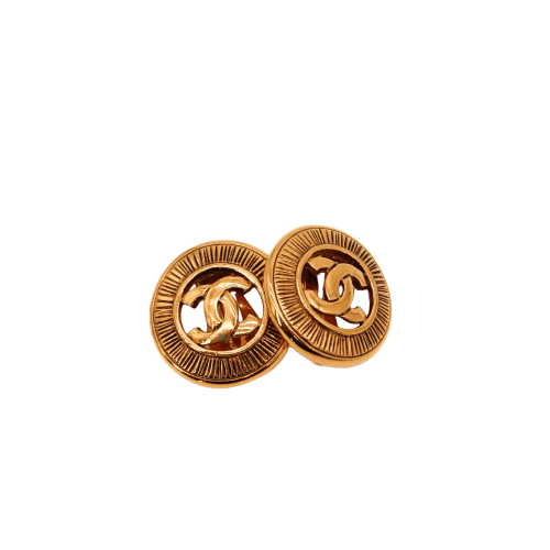 Boucles d'oreilles Chanel - Boucles d'oreilles clip CC en métal plaqué or rose 58 Facettes 2884