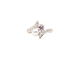 Bague 52 Bague Toi et Moi en or blanc 18 carats, saphir rose, perle et diamants 58 Facettes 1851
