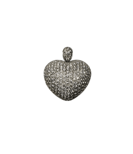 Pendentif Pendentif cœur en or blanc 750 pavé de diamants 4,95 carats 58 Facettes PENCOEUR30625