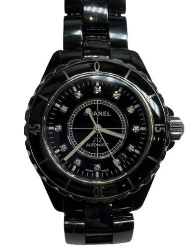 Montre Chanel J12 - Montre automatique 38 mm en céramique noire et diamants 58 Facettes