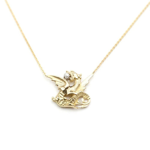 Collier Collier Dragon en or jaune 18K et diamant 58 Facettes