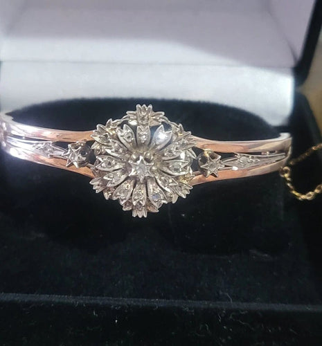 Bracelet Napoléon III - Bracelet en or rose 18 carats, argent et diamants 58 Facettes