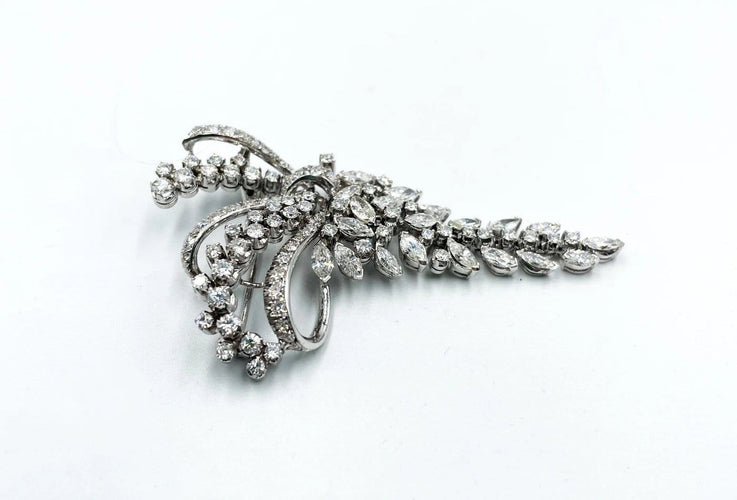 Broche Broche années 50 en or blanc et diamants 58 Facettes