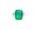 Bague 52 Bague émeraude de Zambie en or blanc et diamants trapèzes 58 Facettes