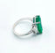 Bague 52 Bague émeraude de Zambie en or blanc et diamants trapèzes 58 Facettes