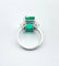 Bague 52 Bague émeraude de Zambie en or blanc et diamants trapèzes 58 Facettes