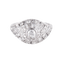Bague 51 Bague dôme en platine 850 ornée de diamants 58 Facettes