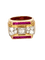 Bague 55 Bague tank en or jaune 18 kt avec rubis synthétiques et diamants 58 Facettes