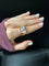 Bague 55 Bague tank en or jaune 18 kt avec rubis synthétiques et diamants 58 Facettes