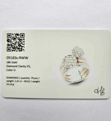 Bague 55 Hulchi Belluni Funghetti - Bague en or rose et diamants 58 Facettes 09183s-RWW