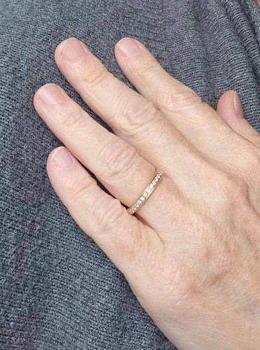 Bague 53 Hulchi Belluni - Alliance en or rose 18 ct et diamants 58 Facettes 96148s-RW