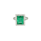 Bague 56 Art Déco - Bague en platine 950 à émeraude et diamants 58 Facettes LF19