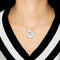 Collier Collier - Pendentif cercle en or blanc 18 carats et diamants 58 Facettes