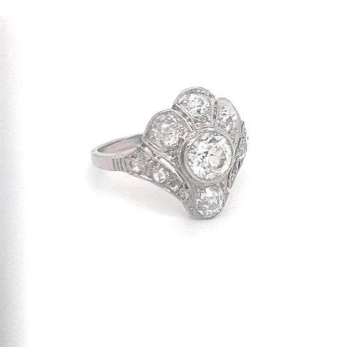 Bague 54 Bague Art déco - Platine et diamants taille ancienne 58 Facettes