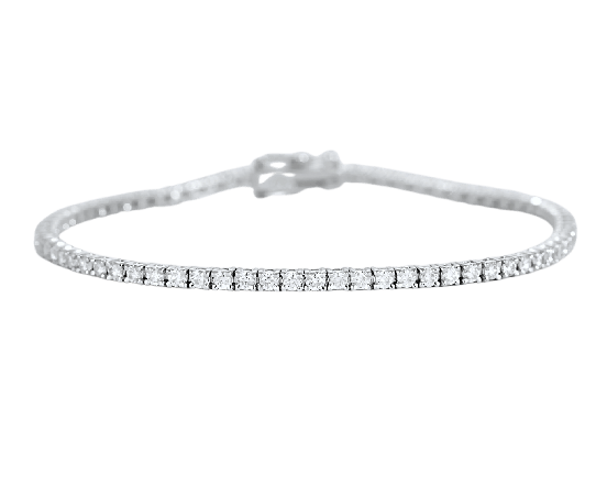 Bracelet Bracelet rivière (tennis) en or blanc 18 carats et diamants 58 Facettes