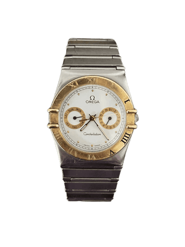 Montre Omega Constellation Day-Date - Montre en or jaune 18 ct et acier 58 Facettes
