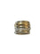 Bague 54 Pomellato Tubolare - Bague godronnée en or jaune et or blanc diamants 58 Facettes