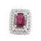 Bague 49 Bague marguerite rubis birman et diamants en or blanc 18 ct 58 Facettes 1